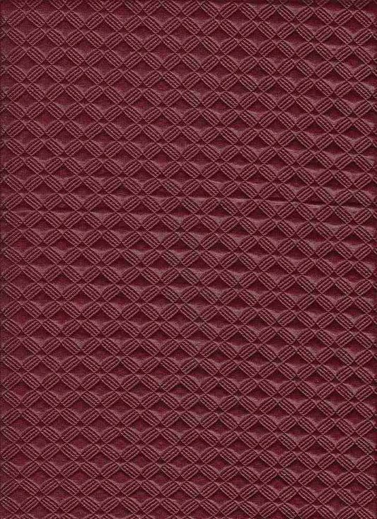 17053 WINE EMBELLISHMENT/EMBOSSED KNITS LEATHER RED SOLIDS