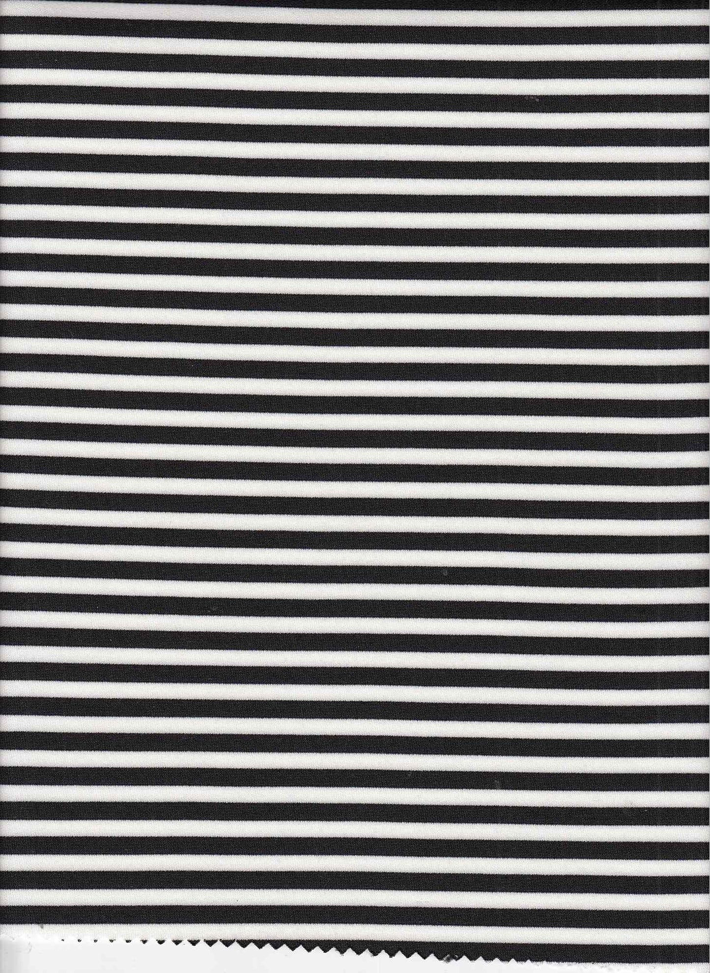 15155 BLACK/WHITE BLACK KNITS PONTI/OTTOMAN STRIPES TECHNO/CREPE/SCUBA