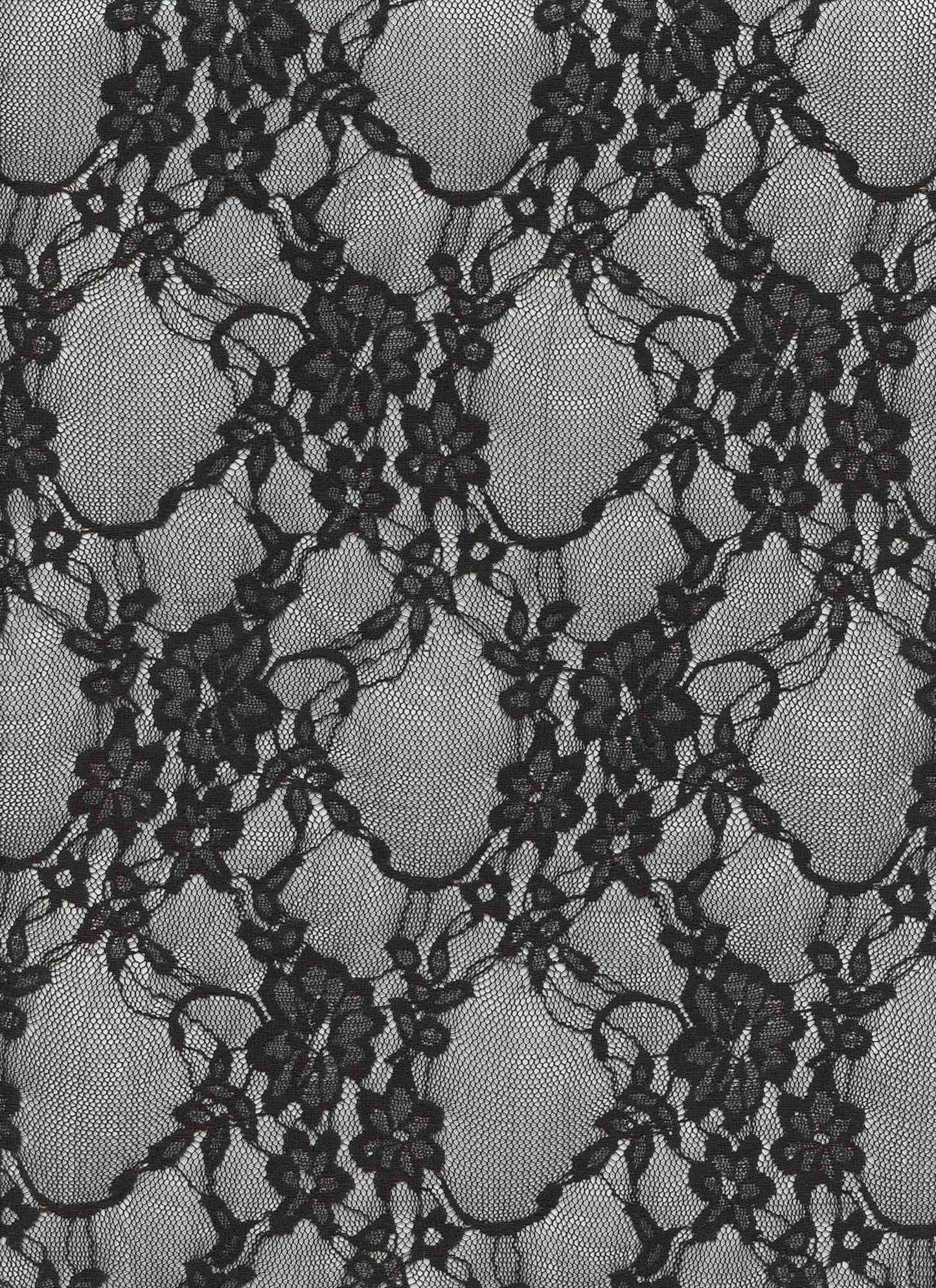 19608 BLACK BLACK STRETCH LACE