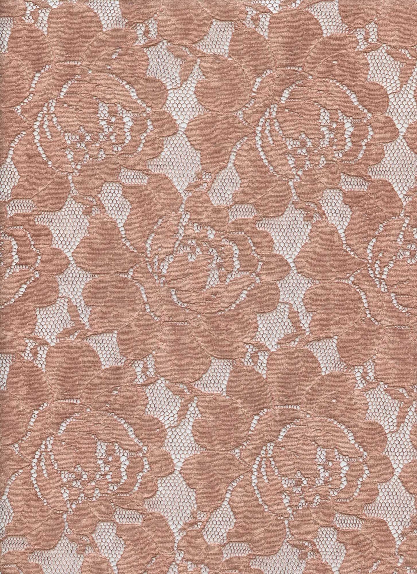 X20010 WASHED SALMON BROWN NON STRETCH LACE
