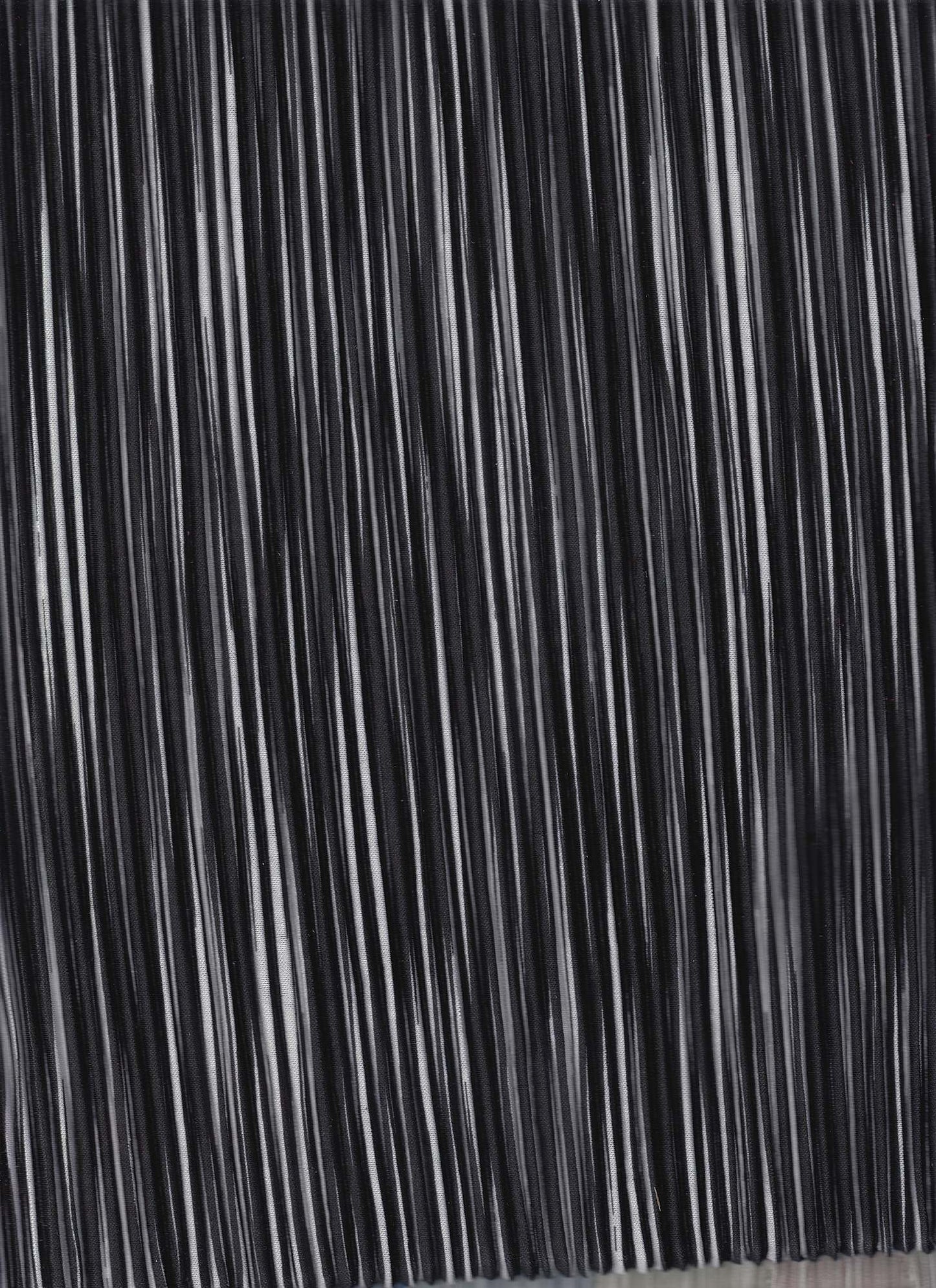 18369 BLACK/WHITE BLACK CRINKLE CRUSH PLEATED KNITS STRIPES