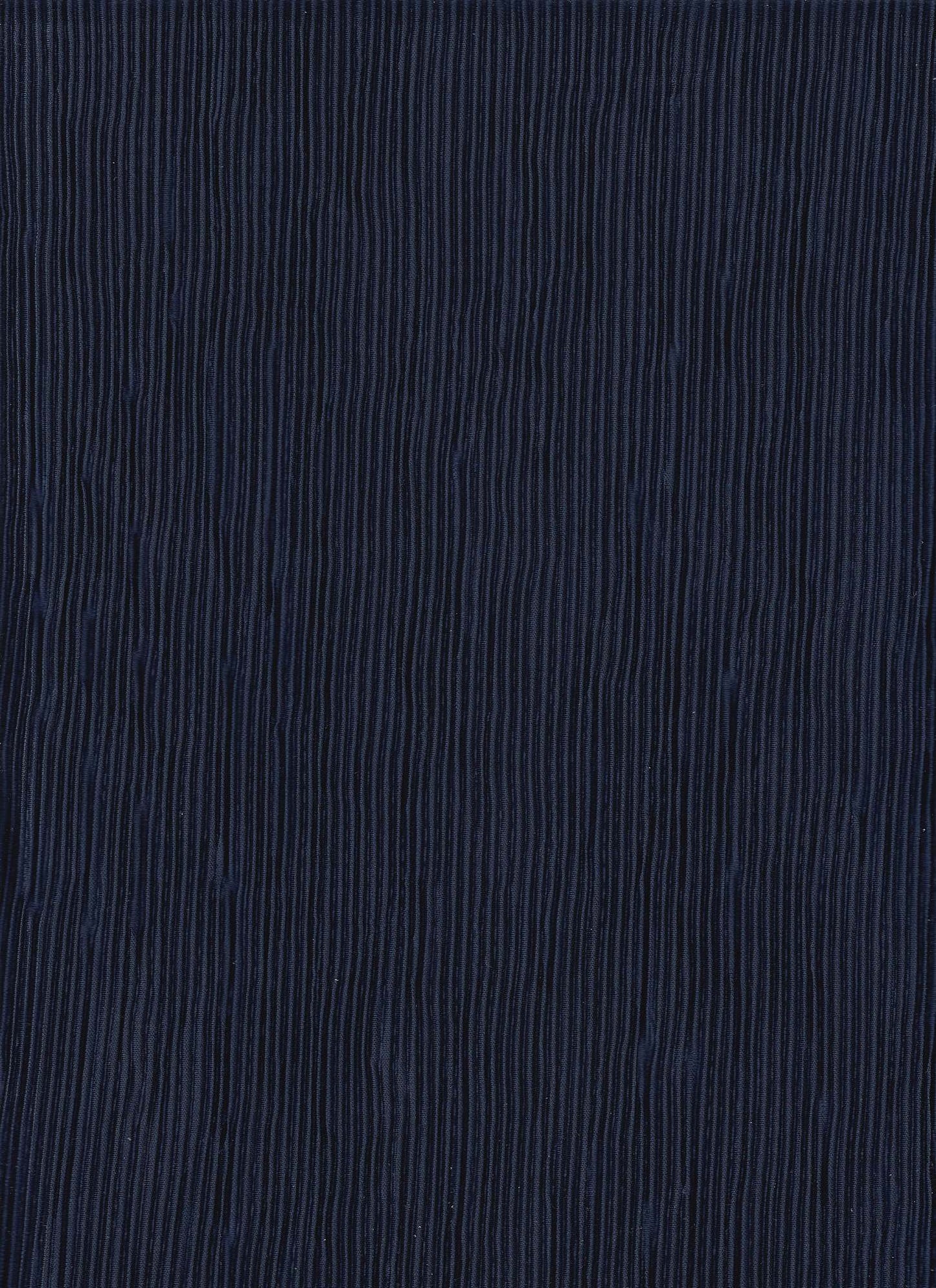 18370 NAVY BLUE CRINKLE CRUSH PLEATED KNITS SOLIDS STRIPES