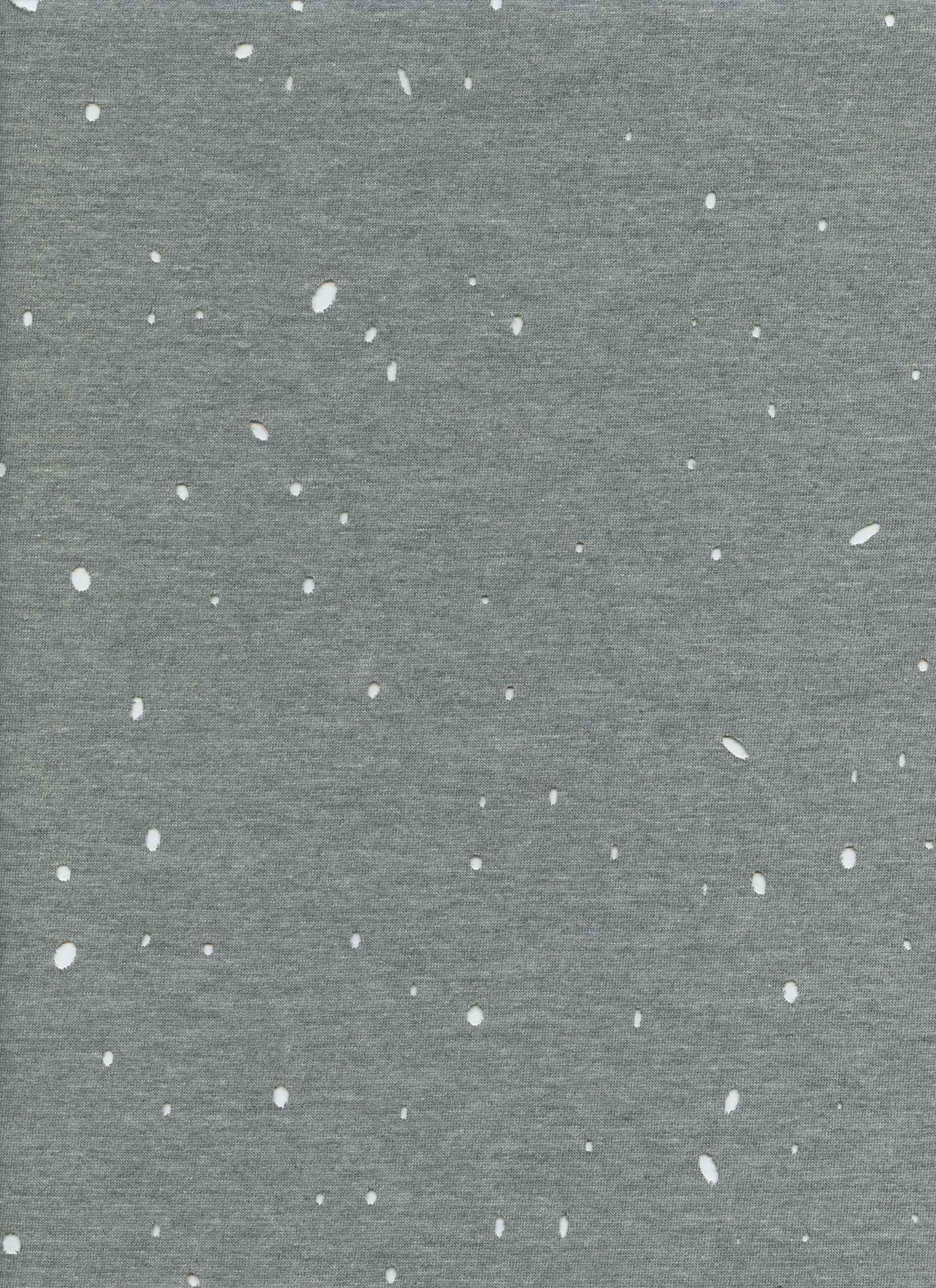 18368 HTR GREY Y/D GREY JERSEY KNITS PERFORATED SLUB/NEPS