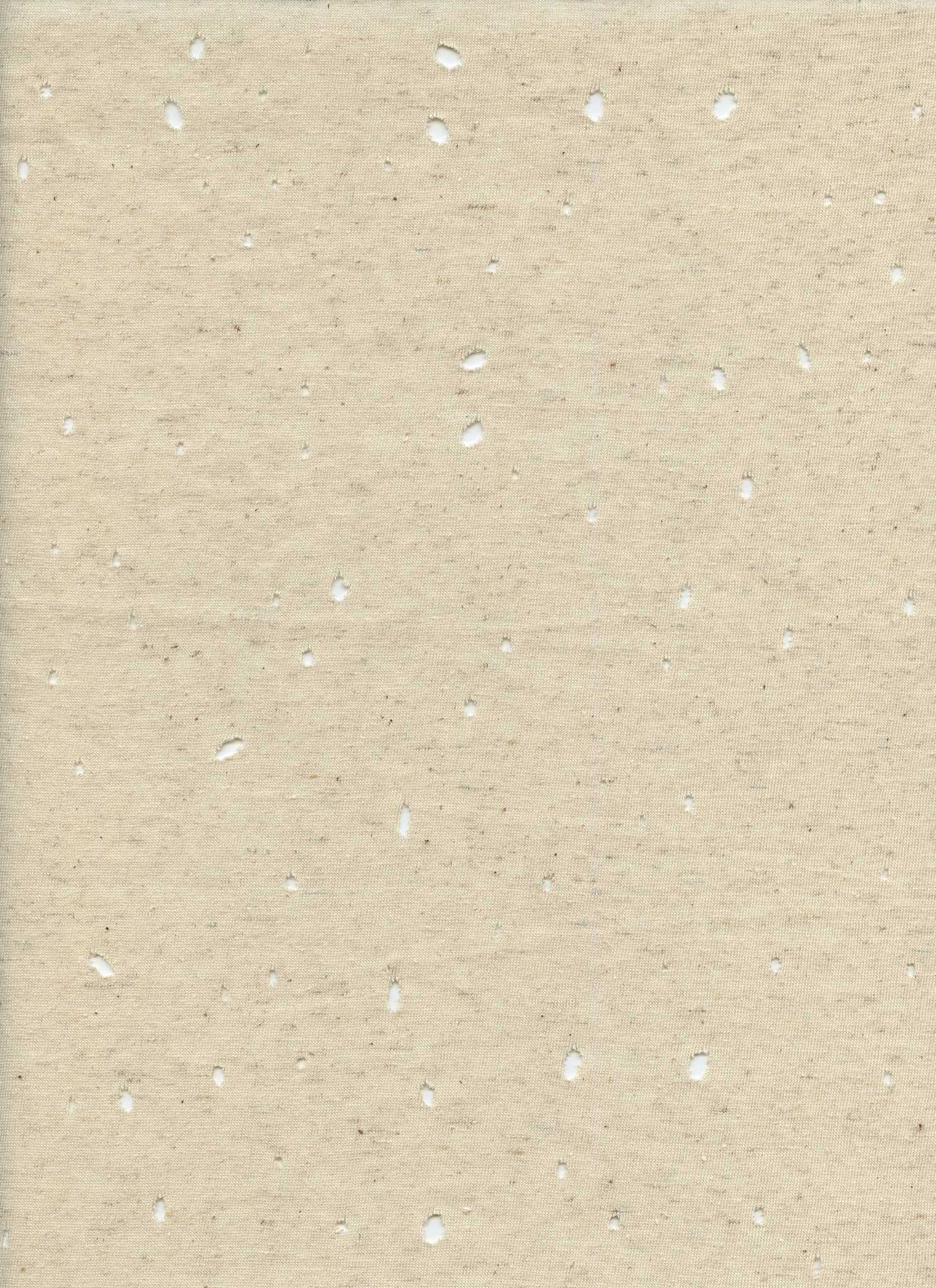 18368 OATMEAL Y/D JERSEY KNITS OFFWHITE/IVORY PERFORATED SLUB/NEPS
