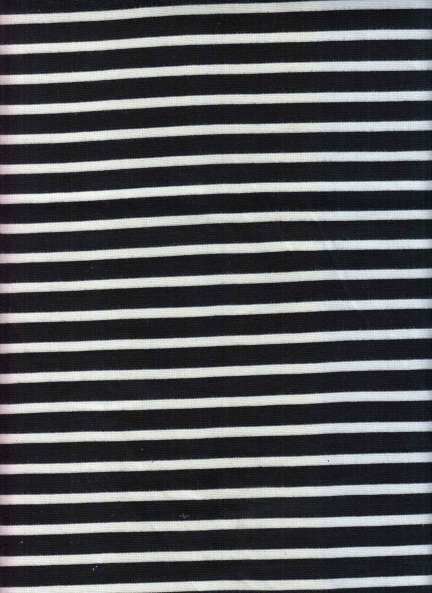 13999 STRIPE BLACK/IVORY BLACK KNITS PONTI/OTTOMAN STRIPES