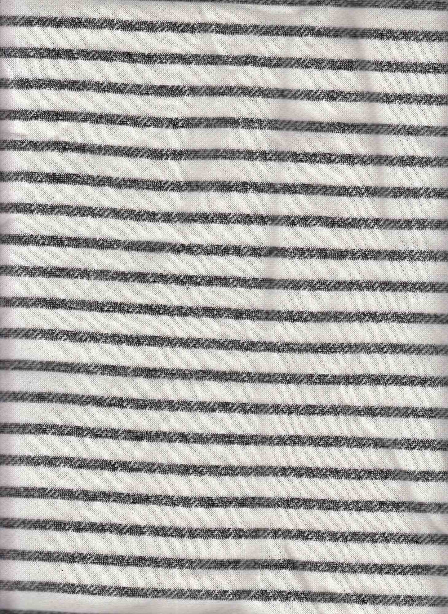 15163 BLACK FRENCH TERRY KNITS STRIPES