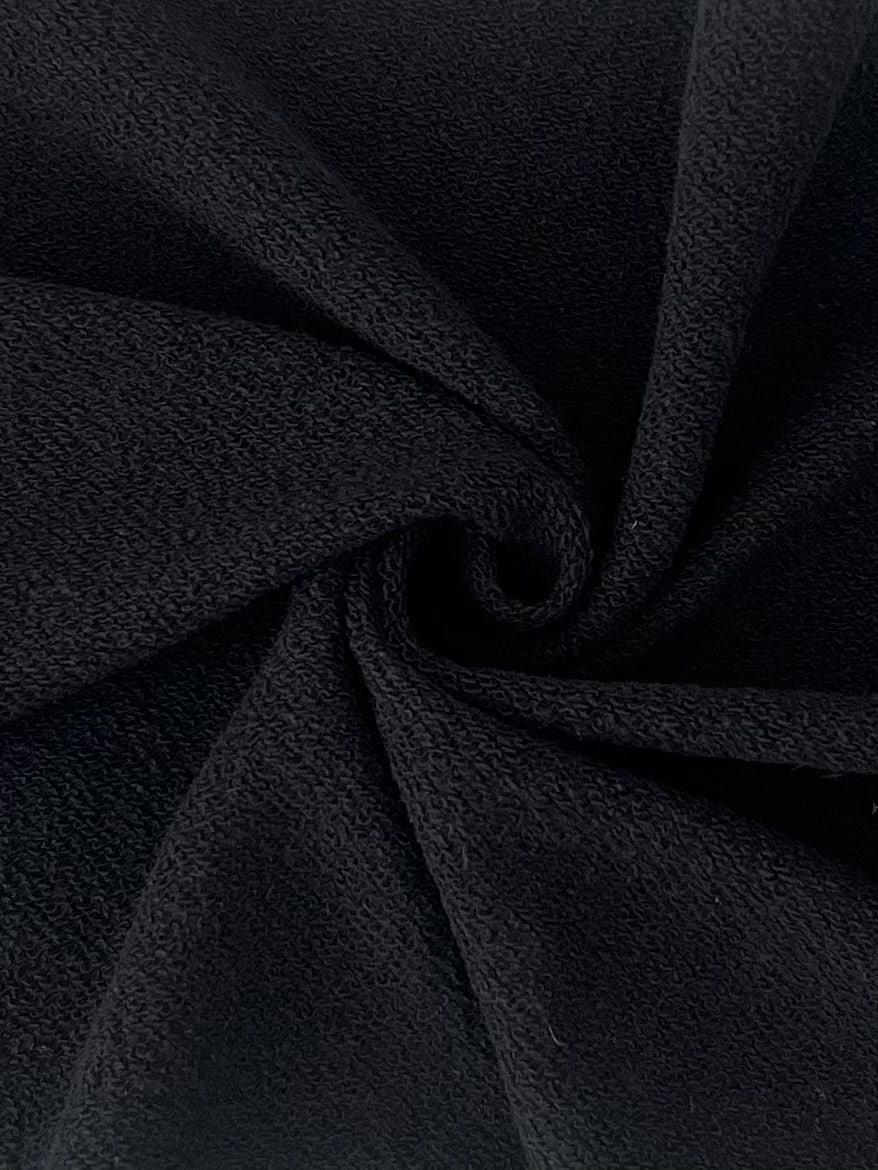 19406 BLACK BLACK FRENCH TERRY KNITS SOLIDS