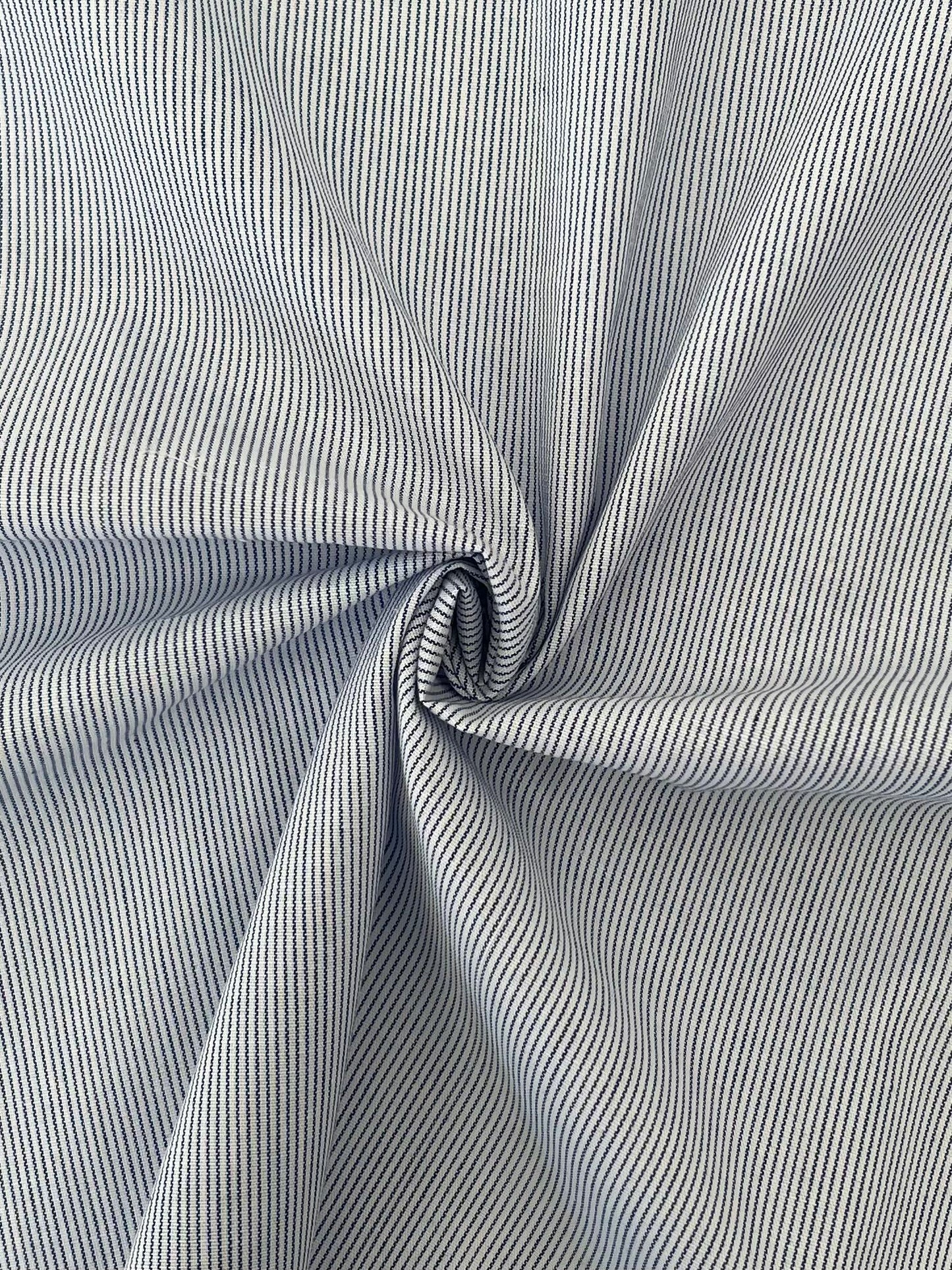 19408 BLUE/WHITE BLUE POPLIN PRINTS STRIPES WOVEN