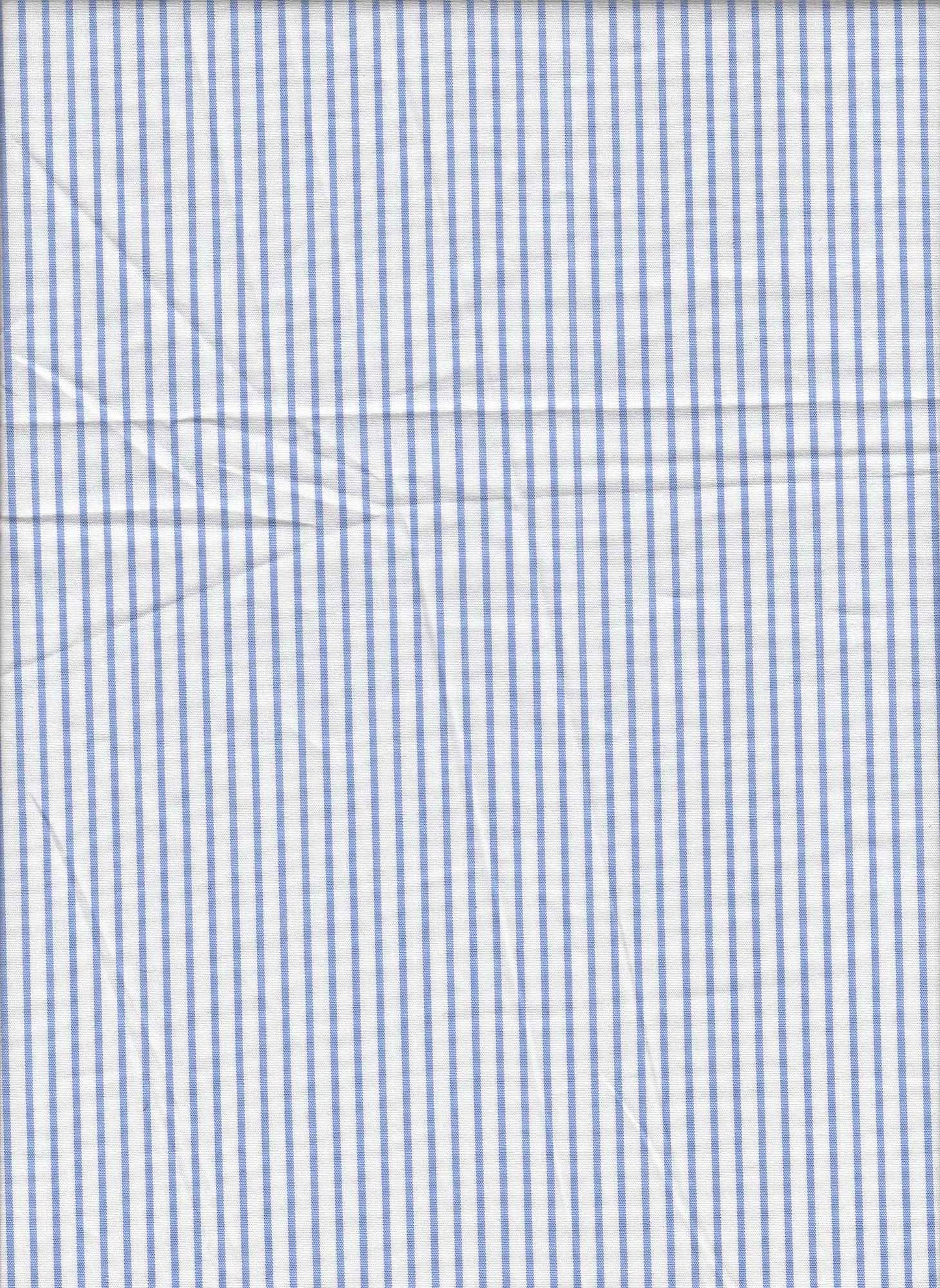19415 WHITE/CHAMBRAY BLUE POPLIN PRINTS STRIPES WOVEN