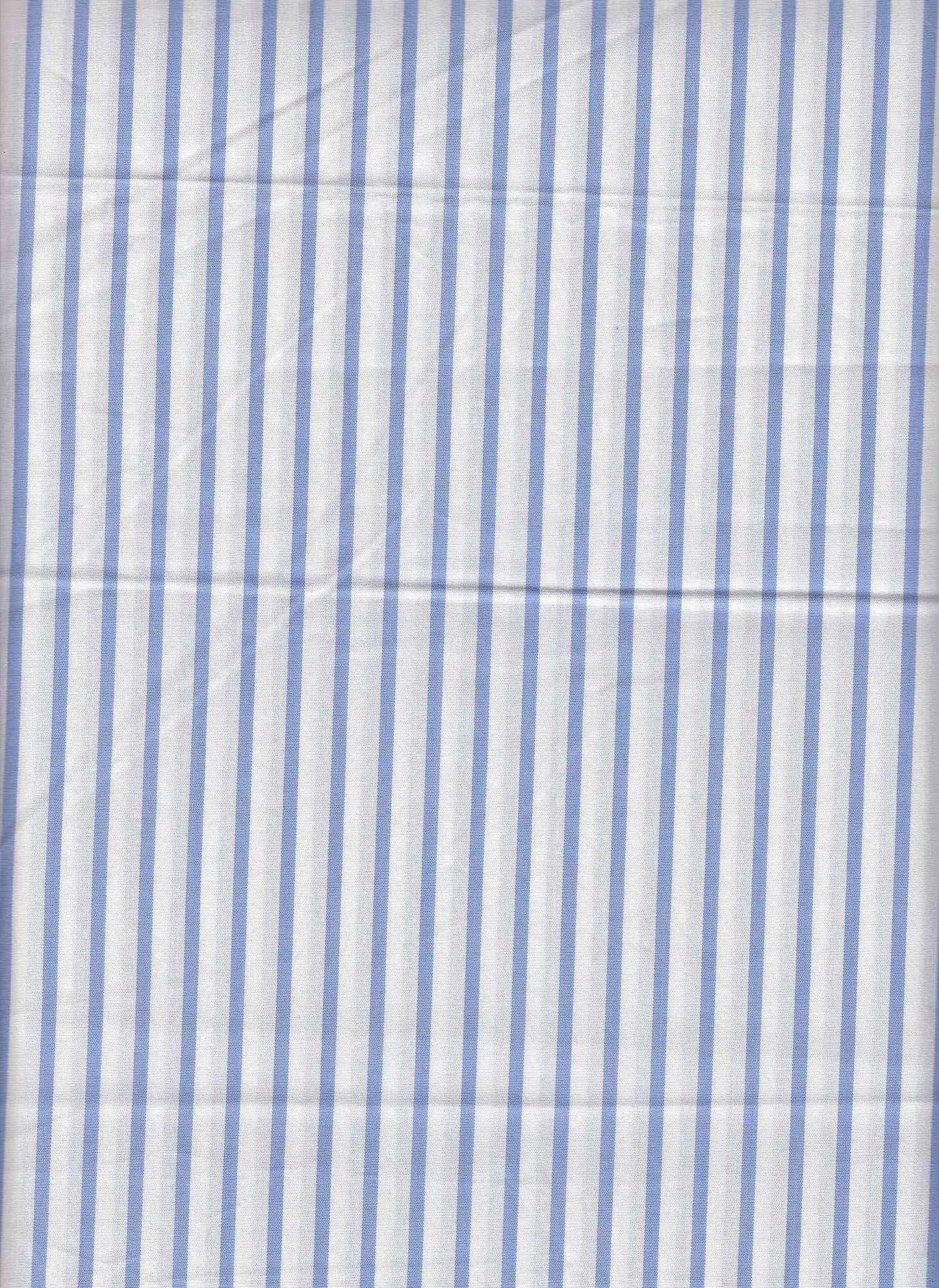19421 WHITE/CHAMBRAY BLUE POPLIN PRINTS STRIPES WOVEN