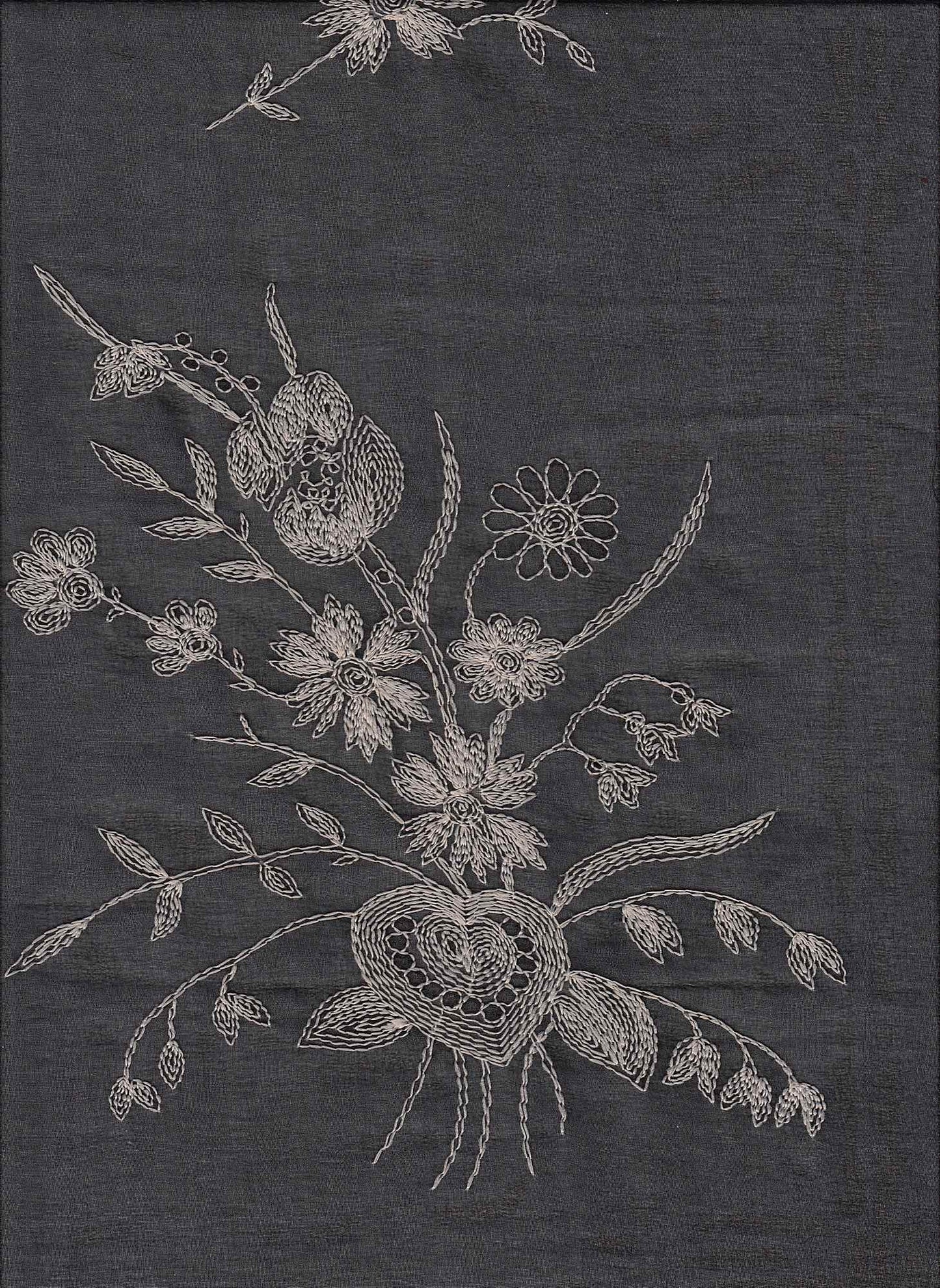 19453 BLACK BLACK CHIFFONS EMBROIDERY PRINTS TEXTURED WOVEN