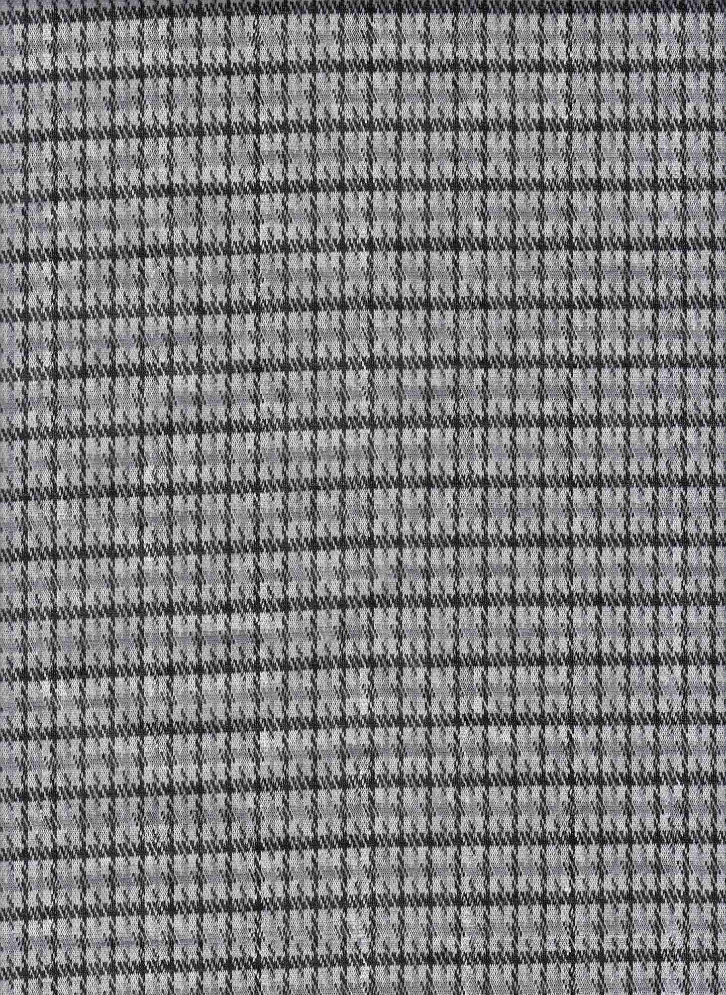 19477-A BLACK/GRAPHITE BLACK DOUBLE KNITS GREY PLAID PRINTS
