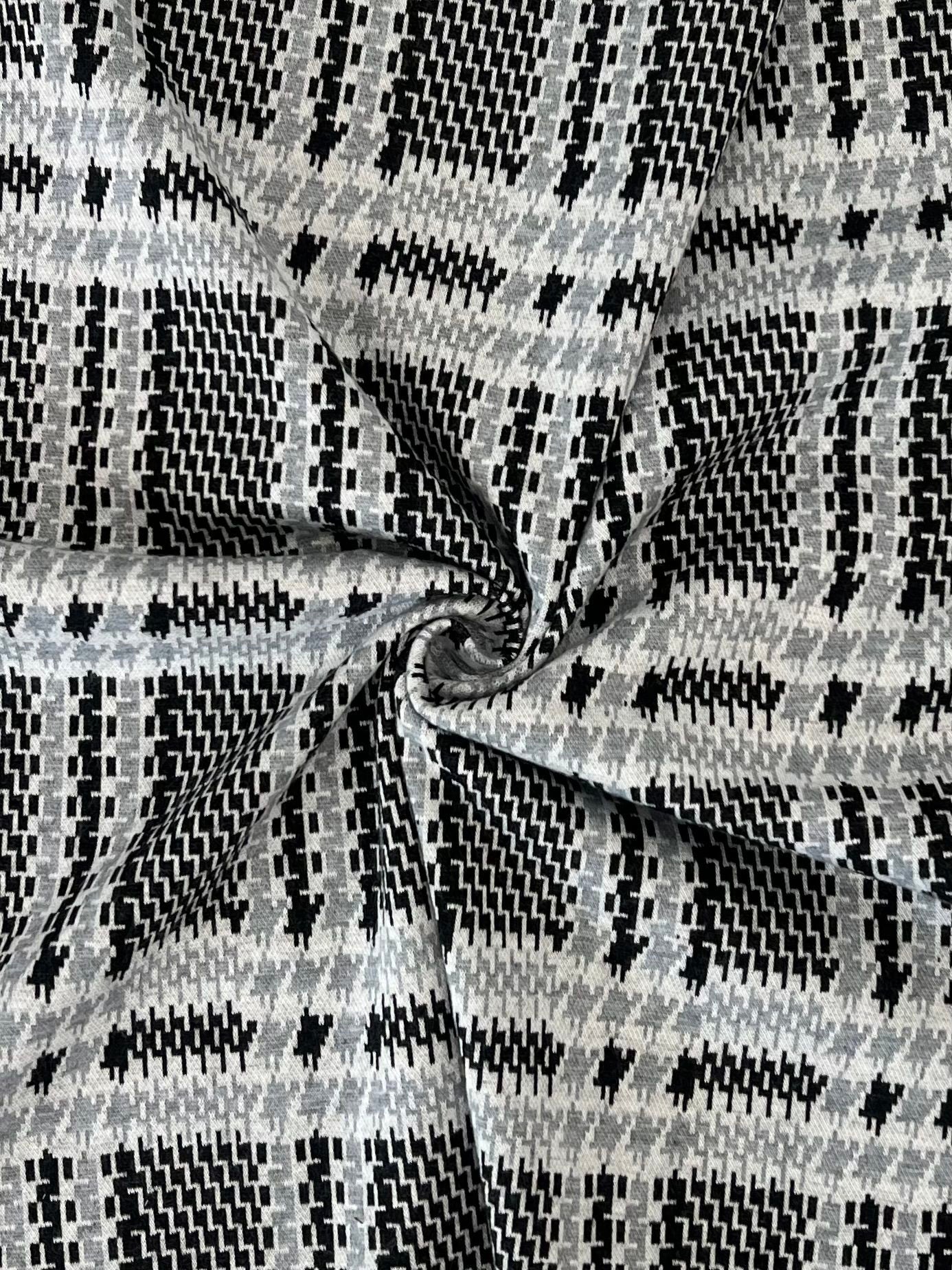 19491 GRAPHITE COZY/BRUSH DOUBLE KNITS GREEN GREY PLAID PRINTS