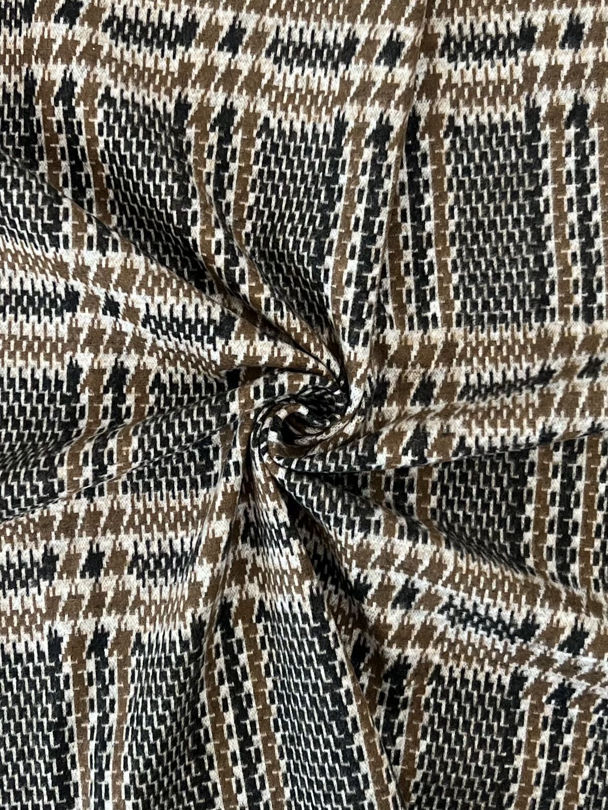 19491 COPPER BROWN COZY/BRUSH DOUBLE KNITS PLAID PRINTS