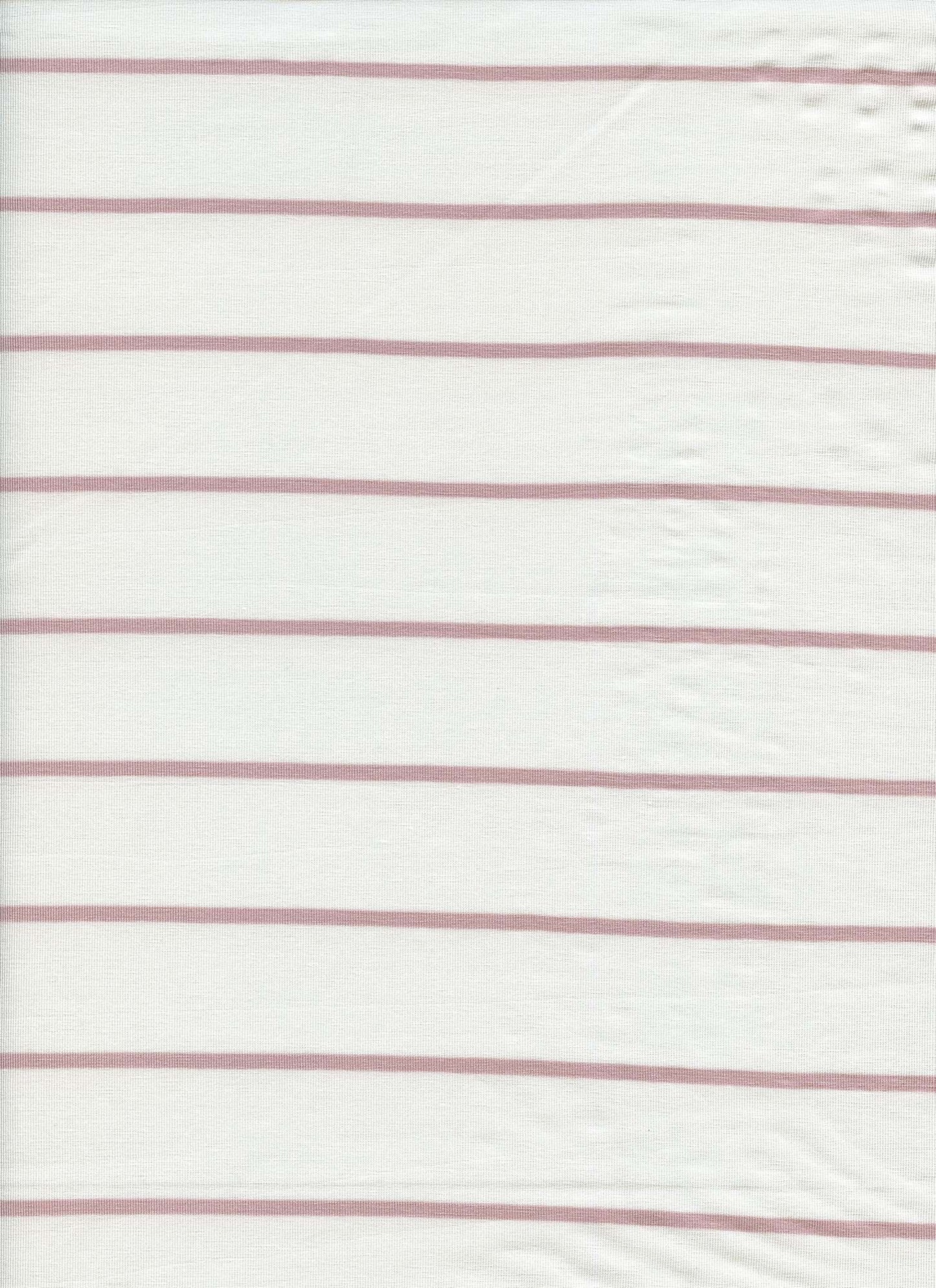 18319 STRIPE ROSE DUST/OFFWHITE ATHLETIC JERSEY KNITS RAYON SPANDEX SOLIDS TOP SELLERS