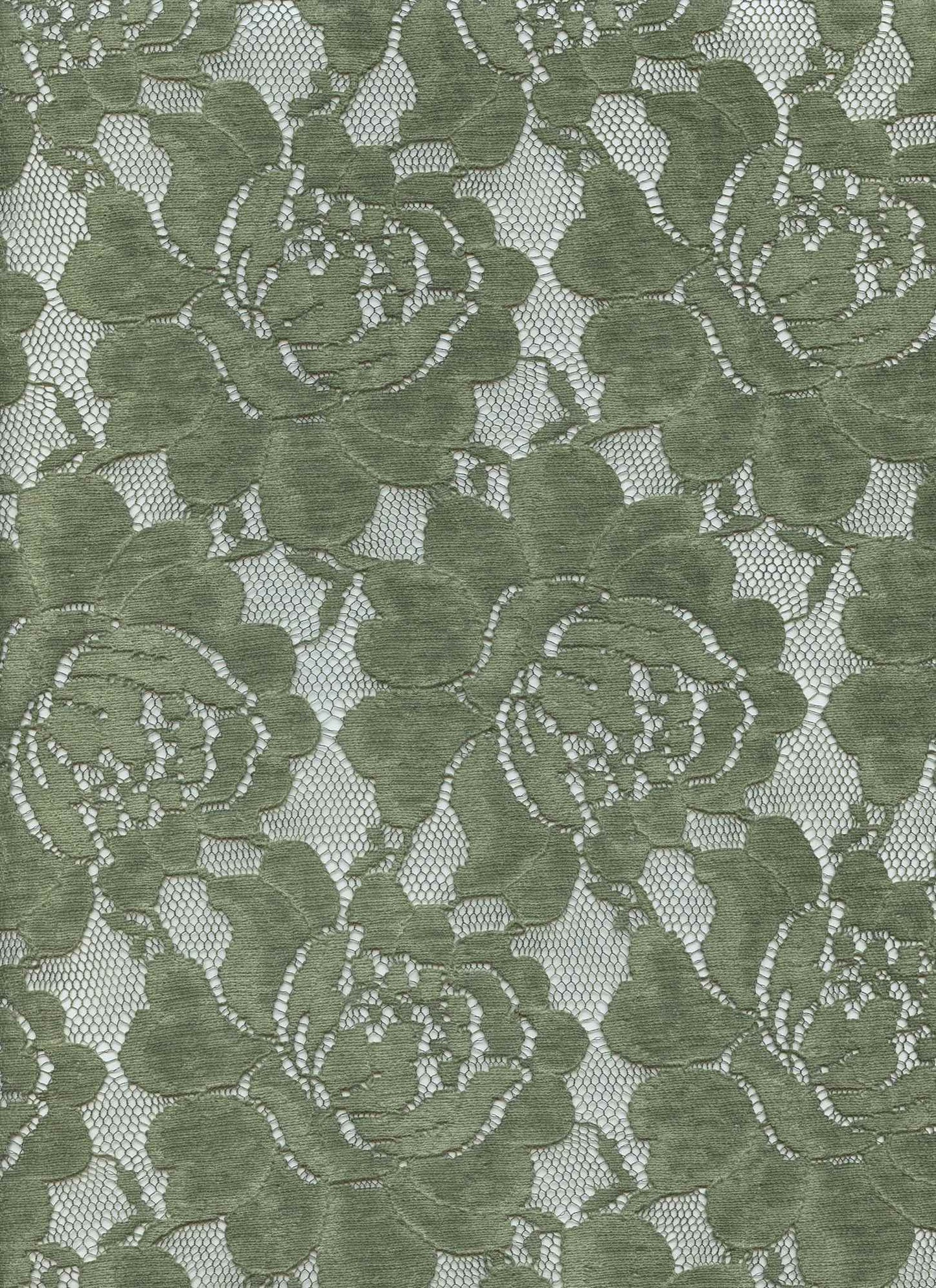 X20010 OLIVE GREEN NON STRETCH LACE