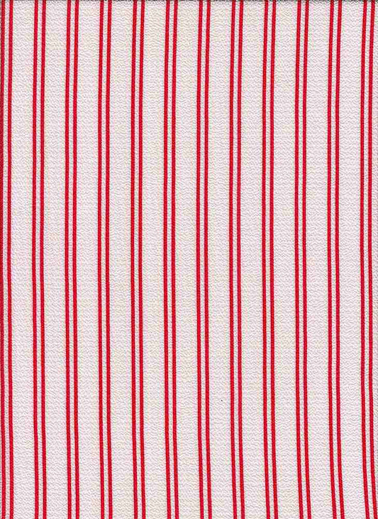 PSTR 10060 WHITE/RED CREPE PRINTS RED STRIPES WOVEN
