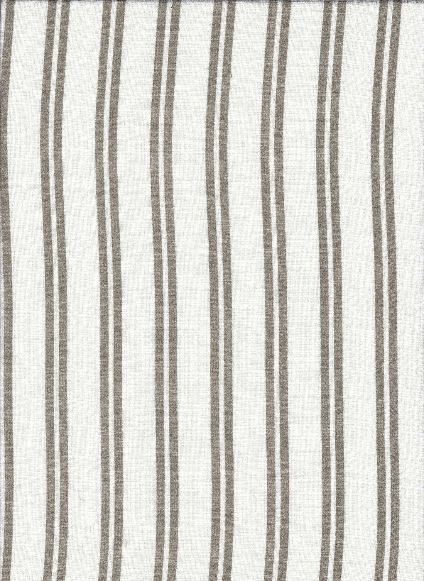 PSTR 10066 ECRU/OLIVE GREEN LINEN PRINTS STRIPES WOVEN