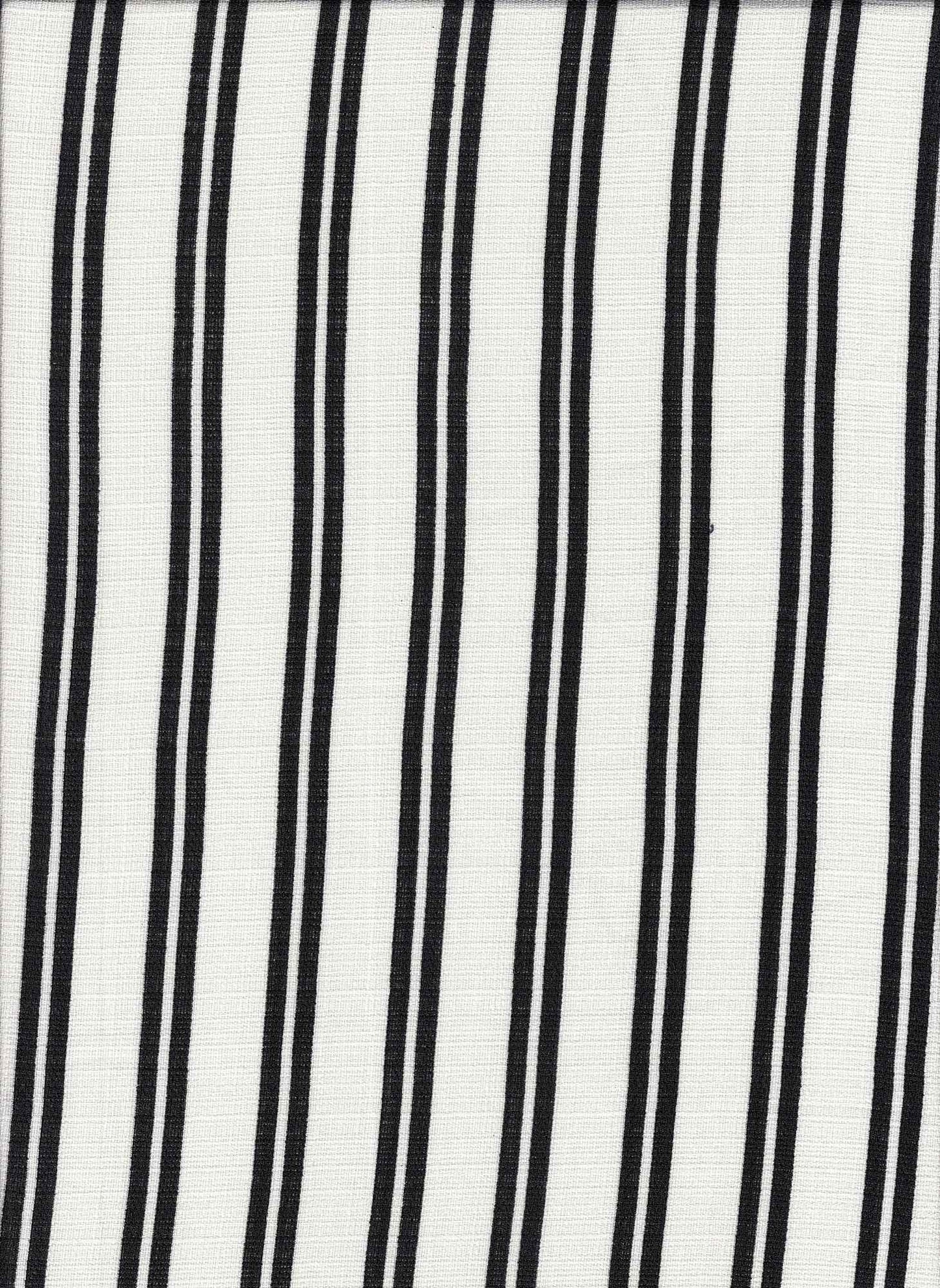 PSTR 10066 ECRU/BLACK BLACK LINEN PRINTS STRIPES WOVEN