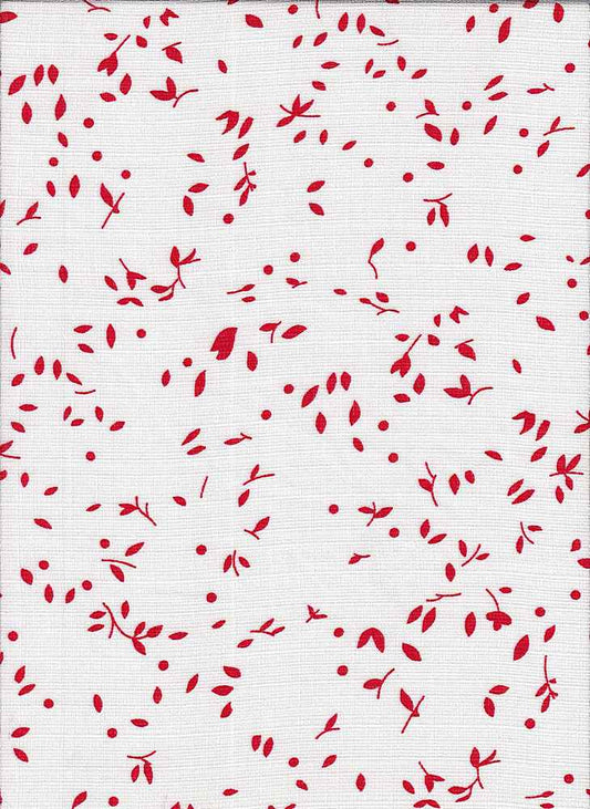 PFLR 10063 WHITE/RED PRINTS RED TEXTURED WOVEN