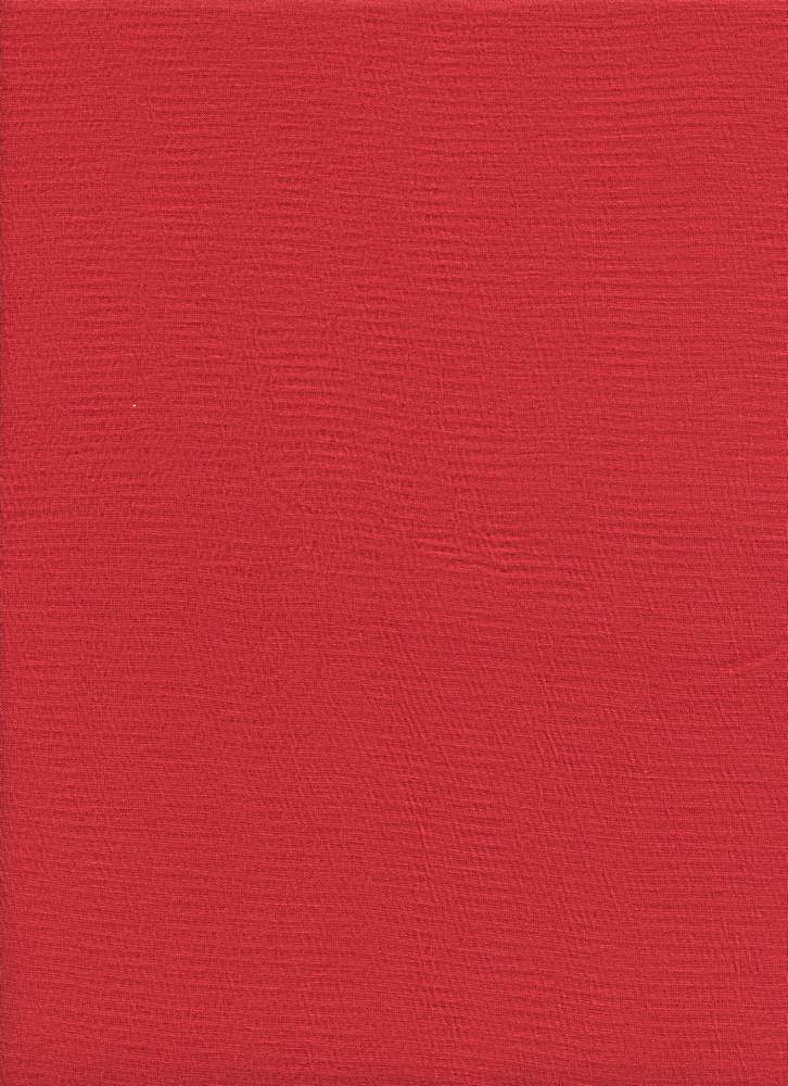 12121 FIRE RED "CRINKLE CRUSH PLEATED" KNITS RAYON SPANDEX RED RIBS SOLIDS