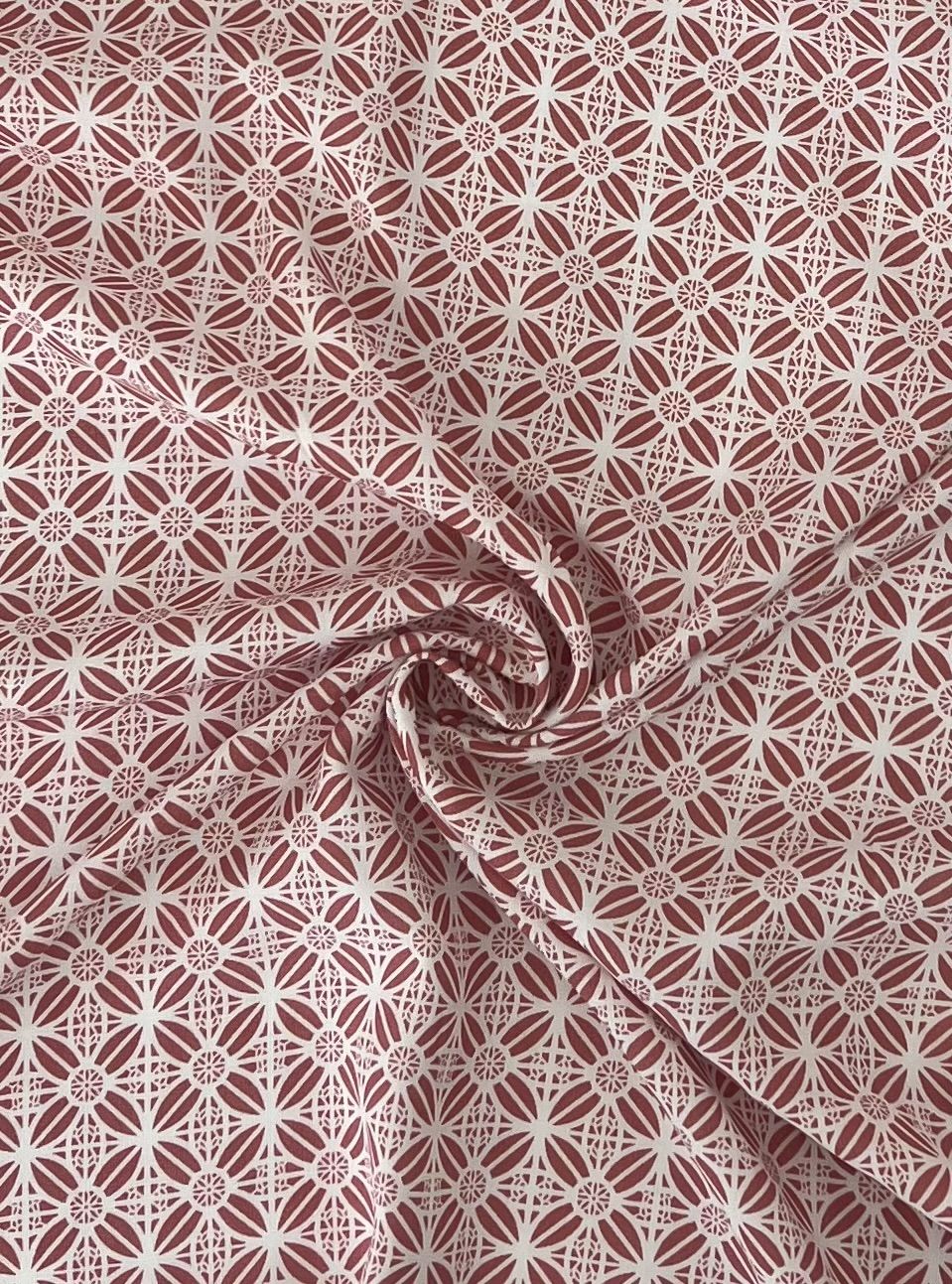 180616 LATTICE CORAL CHALLIS ORANGE PRINTS WOVEN