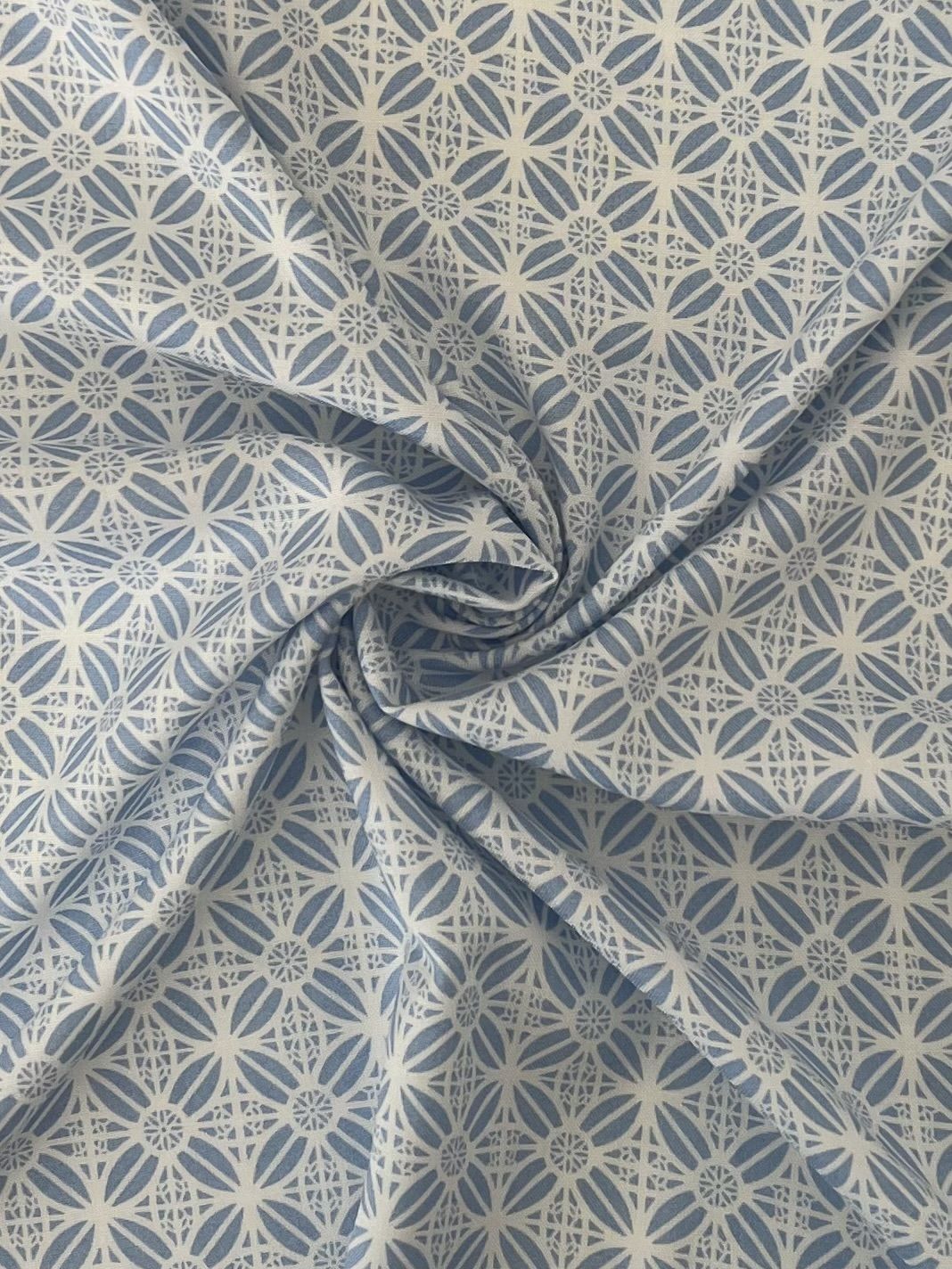 180616 BABY BLUE BLUE CHALLIS PRINTS WOVEN