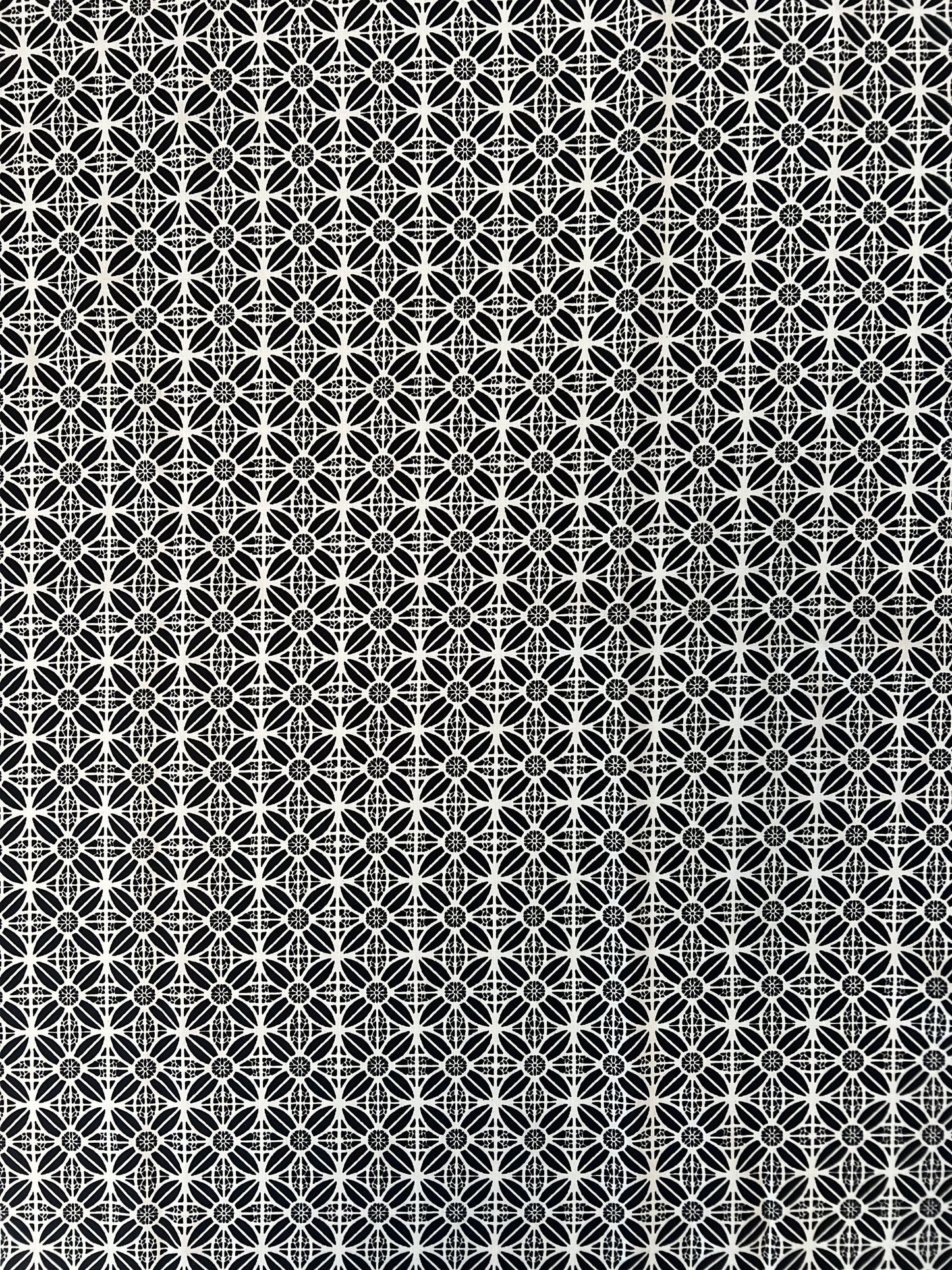 180616 LATTICE BLACK BLACK CHALLIS PRINTS WOVEN