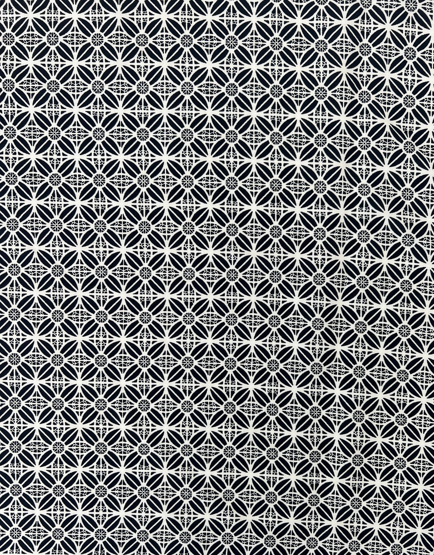 180616 LATTICE NAVY BLUE CHALLIS PRINTS WOVEN