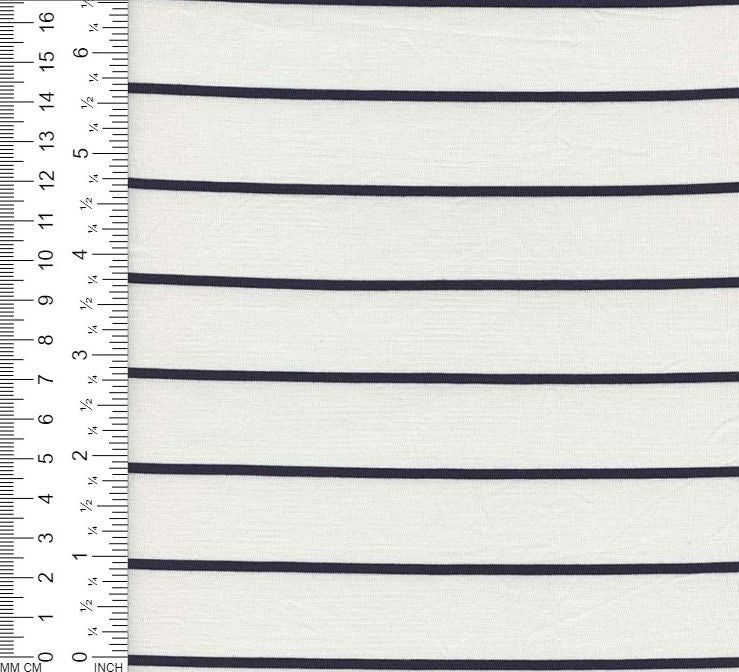 18319 STRIPE OFFWHITE/NAVY ATHLETIC JERSEY KNITS OFFWHITE/IVORY RAYON SPANDEX SOLIDS TOP SELLERS
