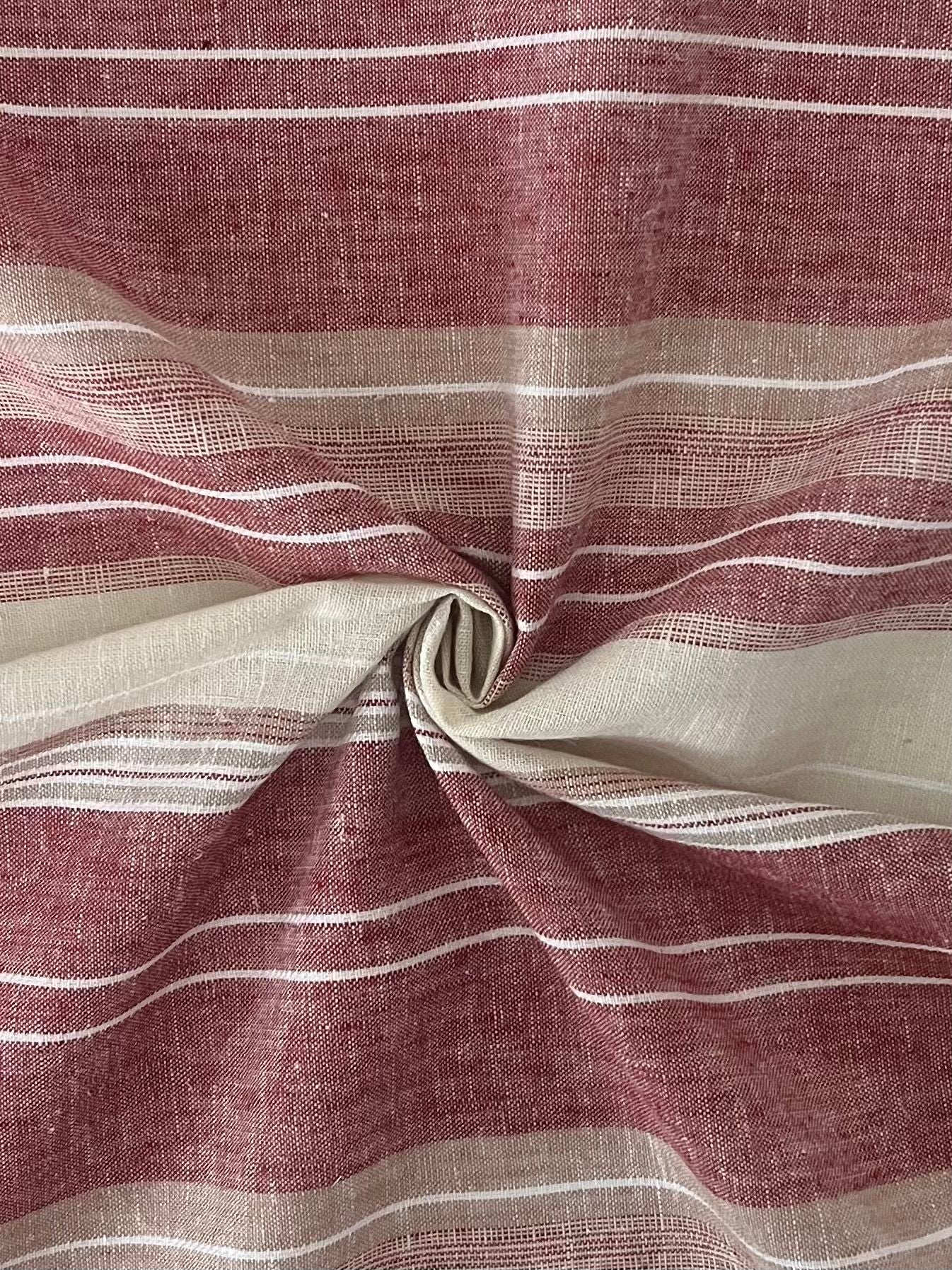 19464 STRIPE RUST/TAN BROWN LINEN PRINTS STRIPES WOVEN