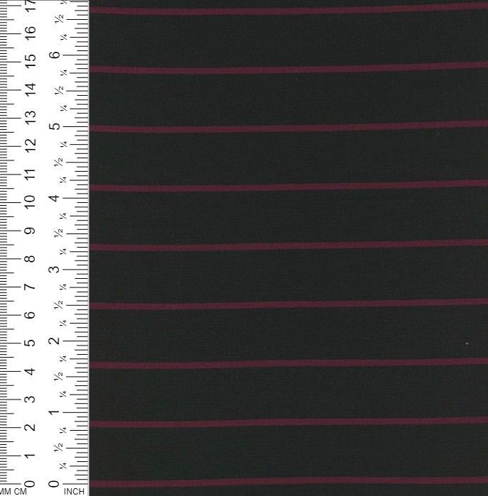 18319 STRIPE BLACK/ELDERBERRY ATHLETIC BLACK JERSEY KNITS RAYON SPANDEX RED SOLIDS TOP SELLERS