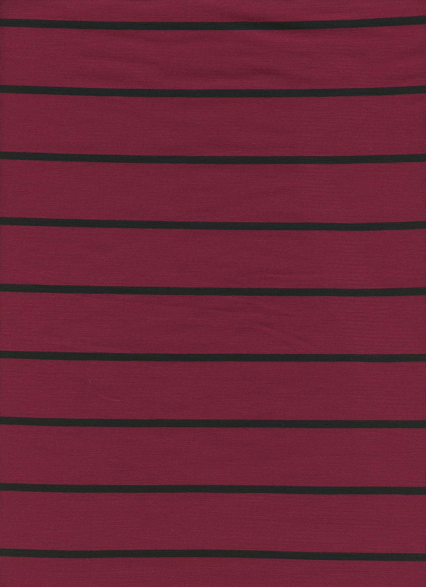 18319 STRIPE CABERNET/BLACK ATHLETIC JERSEY KNITS RAYON SPANDEX RED SOLIDS TOP SELLERS