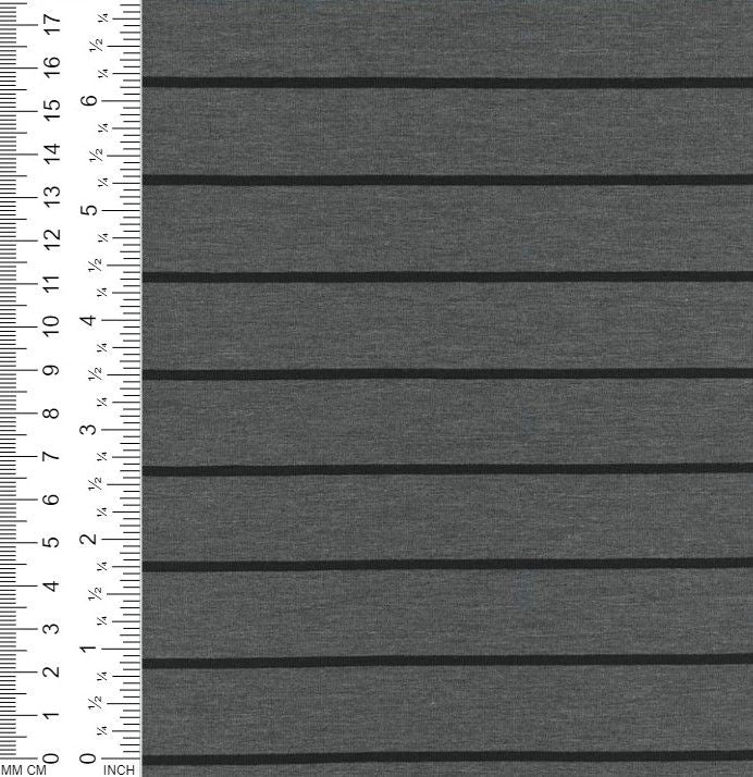 18319 STRIPE CHARCOAL/BLACK ATHLETIC GREY JERSEY KNITS RAYON SPANDEX SOLIDS TOP SELLERS
