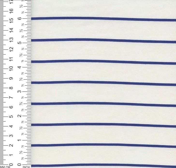 18319 STRIPE WHITE/MAZARINE BLUE ATHLETIC JERSEY KNITS OFFWHITE/IVORY RAYON SPANDEX SOLIDS TOP SELLERS