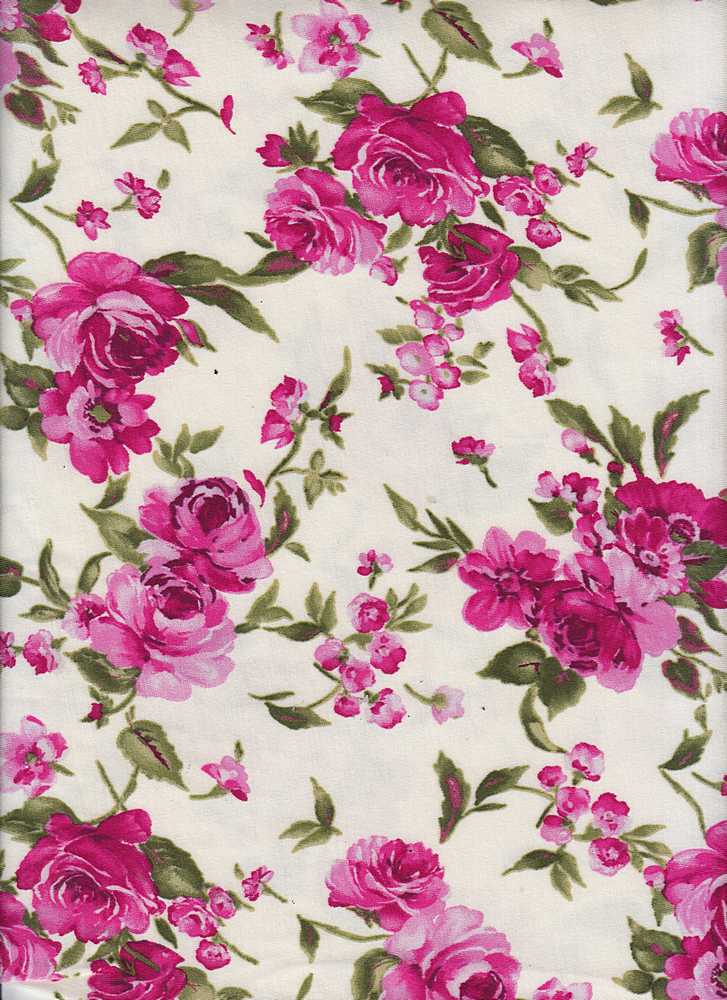 18319-R8481 PNK/GRN FLORAL ATHLETIC JERSEY KNITS PINK RAYON SPANDEX SOLIDS TOP SELLERS
