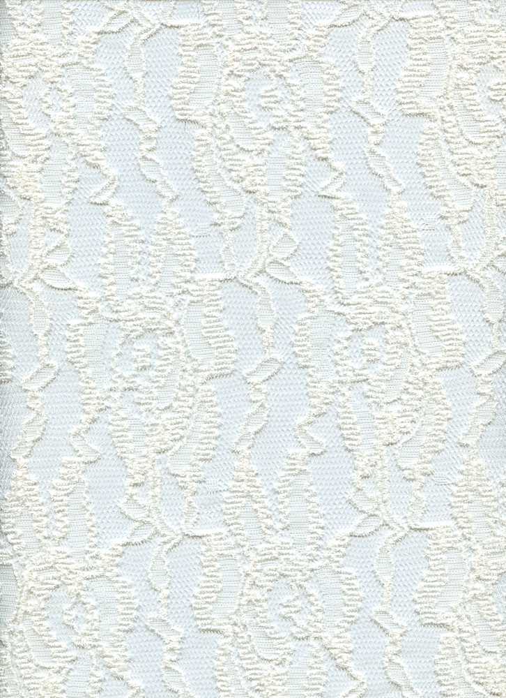 19604 CREAM CHENILLE OFFWHITE/IVORY STRETCH LACE