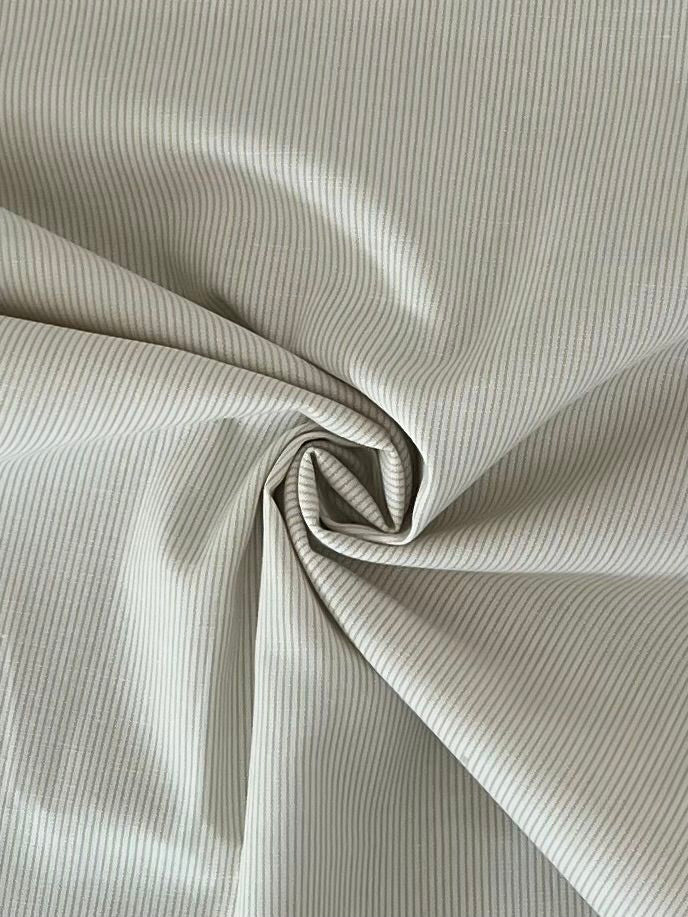 19408 LINDENGREEN/WHT POPLIN PRINTS STRIPES WOVEN