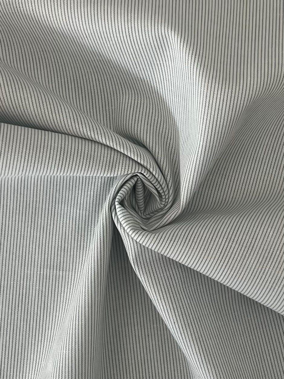 19408 GRANITGREEN/WHT POPLIN PRINTS STRIPES WOVEN