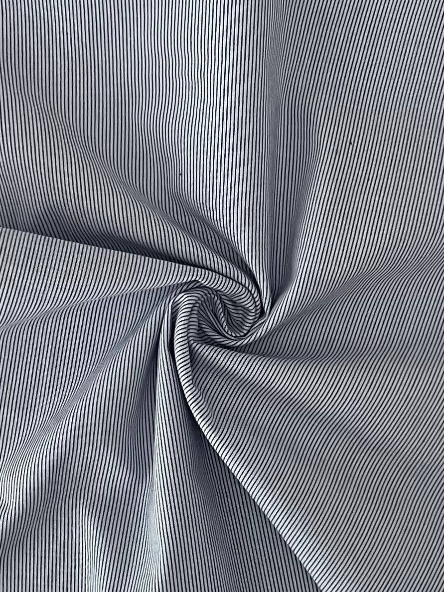 19408 DENIM/WHITE POPLIN PRINTS STRIPES WOVEN