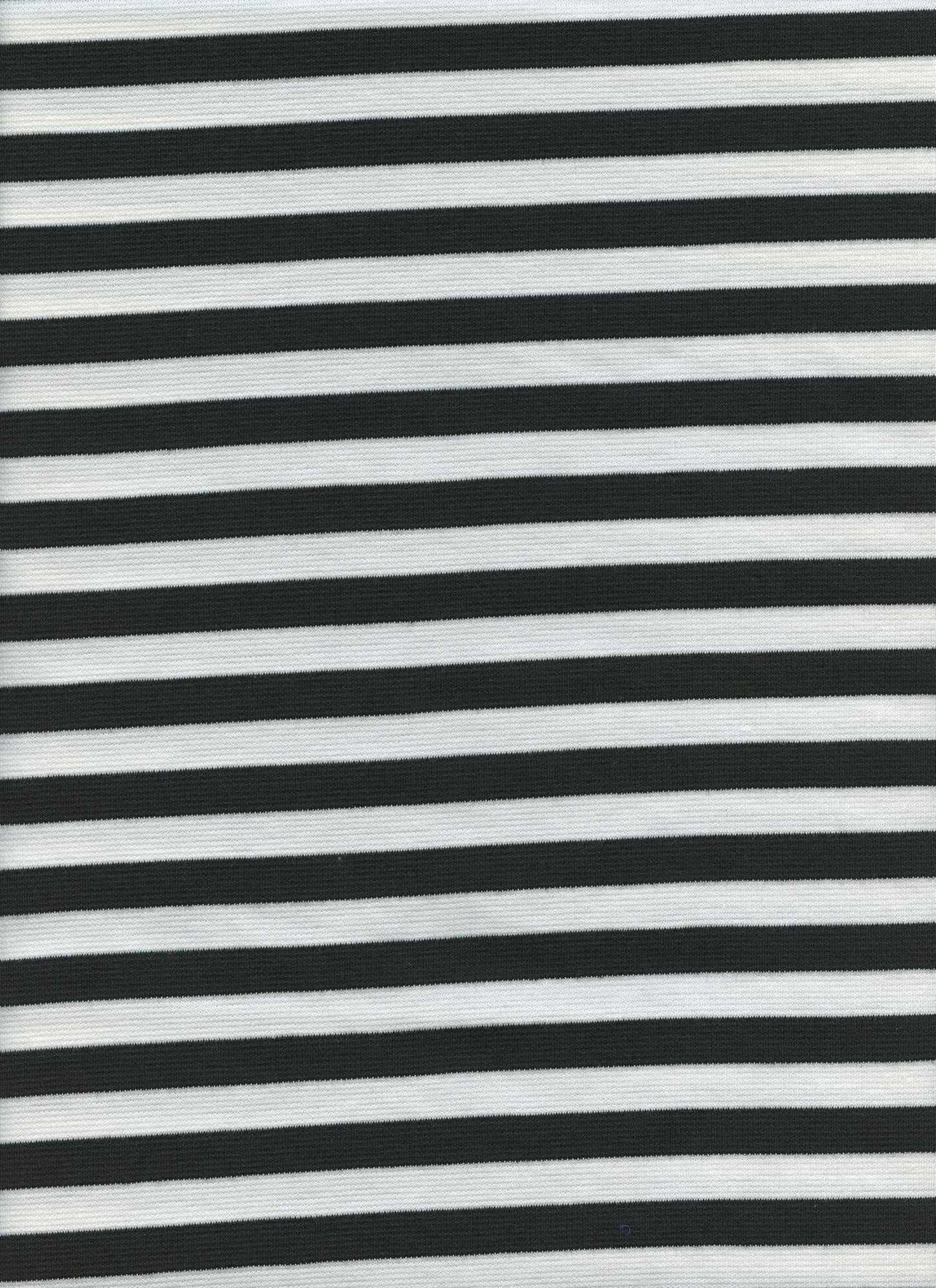 13058 PONTI WHITE/BLACK KNITS PONTI/OTTOMAN STRIPES