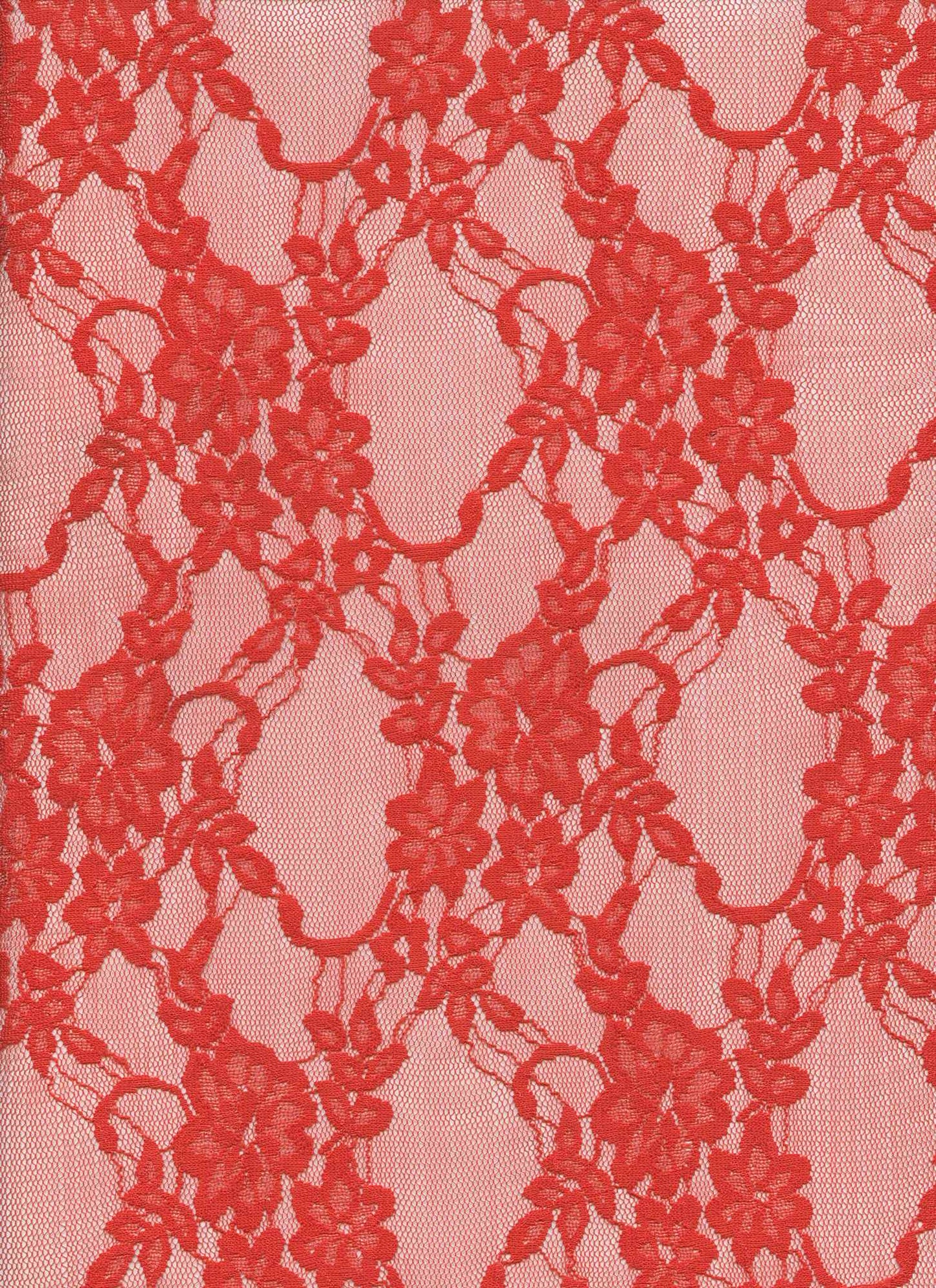 19608 CHERRY ORANGE STRETCH LACE