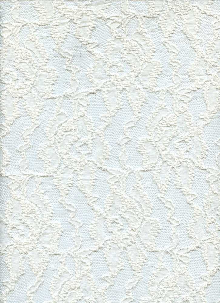19604 OFFWHITE CHENILLE OFFWHITE/IVORY STRETCH LACE