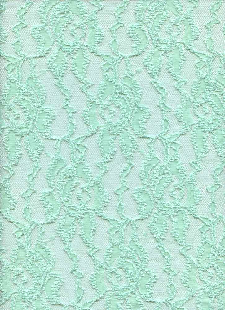 19604 MINT CHENILLE GREEN STRETCH LACE