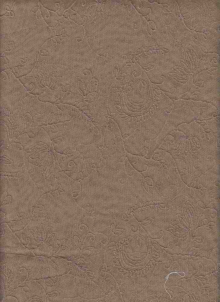 14096 TAUPE BROWN EMBROIDERY