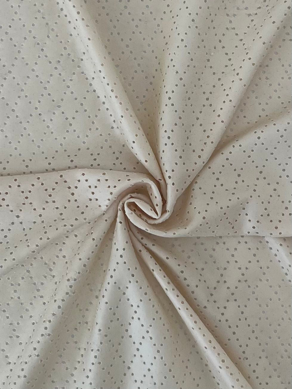 15112 NATURAL KNITS LEATHER OFFWHITE/IVORY PERFORATED SOLIDS