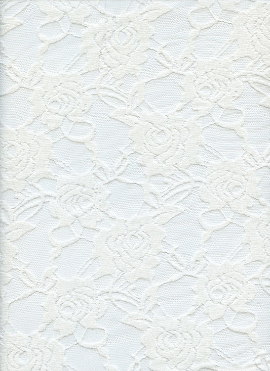 19610 IVORY OFFWHITE/IVORY STRETCH LACE