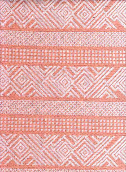 17041 PEACH/NATURAL DOUBLE KNITS JACQUARD/NOVELTY ORANGE PRINTS