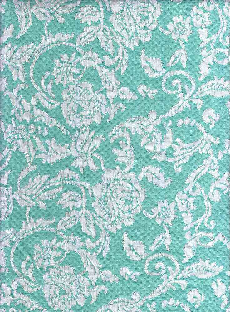 17048 MINT/NATURAL DOUBLE KNITS JACQUARD/NOVELTY PRINTS