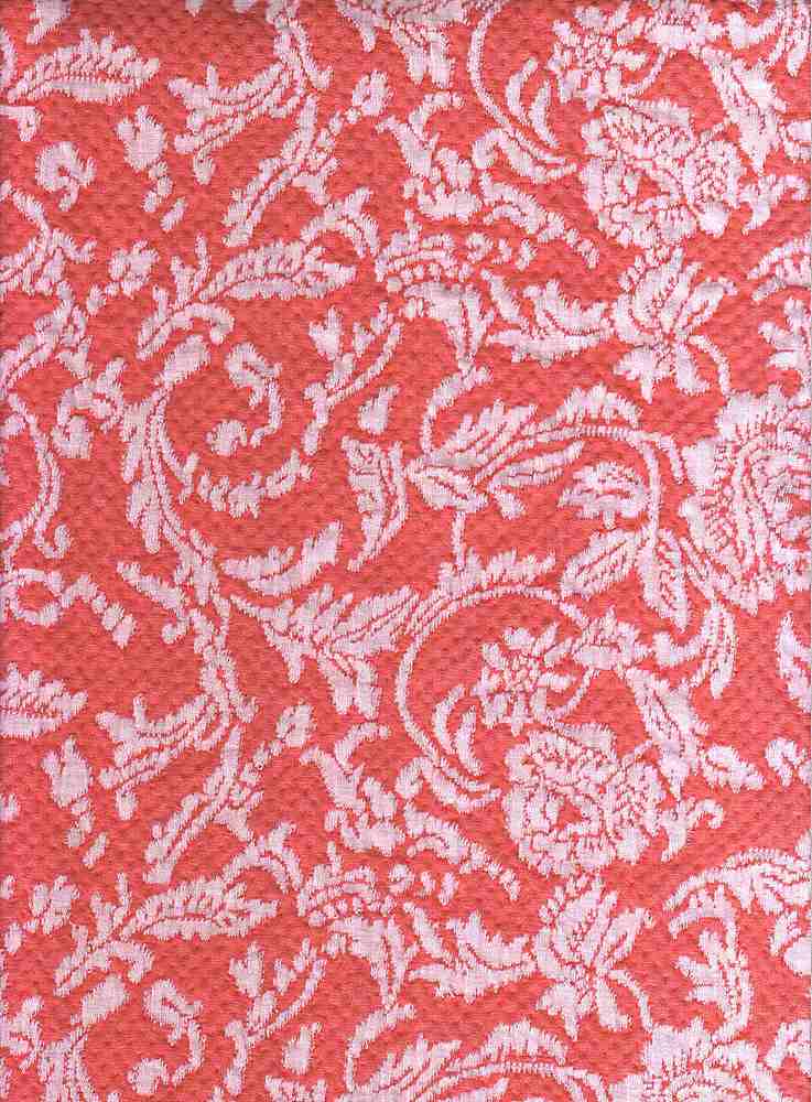 17048 CORAL/NATURAL DOUBLE KNITS JACQUARD/NOVELTY PRINTS